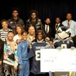 Group photo of AAMA Students and Dr. Mia Williams after being awarded the Changemaker Award